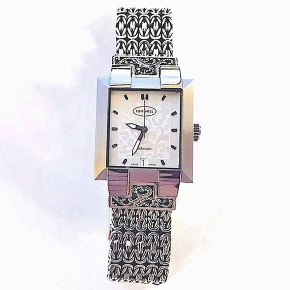 LOIS HILL Automatic Sterling Silver Bracelet Watch NWOT - Picture 6 of 10
